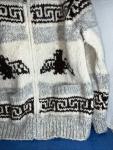 Vintage Canadian Sweater Company Cowichan Cardigan L/XL Totem Ski Shop 100% Wool