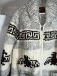 Vintage Canadian Sweater Company Cowichan Cardigan L/XL Totem Ski Shop 100% Wool