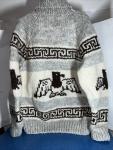 Vintage Canadian Sweater Company Cowichan Cardigan L/XL Totem Ski Shop 100% Wool