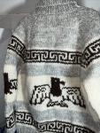 Vintage Canadian Sweater Company Cowichan Cardigan L/XL Totem Ski Shop 100% Wool