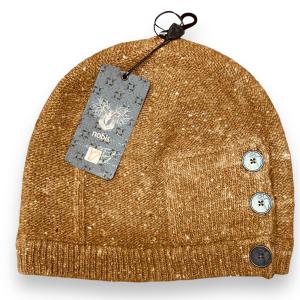 Nobis Knit Cap Beanie Buttons Lambswool Blend Winter Hat NWT One Size