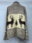 Vtg Canadian Sweater Co Cowichan Wool Zip Jacket Men’s L Deer Canada