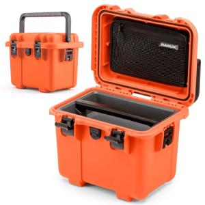 NANUK Trail 10-11.2L (3-Gallon) Waterproof Storage Box – Modular & Compact Cargo Case for Camping, Fishing, Hunting & Outdoor Storage – Dustproof and Impact Resistant (12.9” x 9.7” x 10.3”) – Orange
