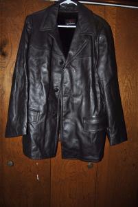 Hudson's Bay Company "The Bay" Brown Leather Jacket with faux fur lining VTG 60S
