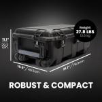 NANUK 962 Pro Photo Kit– Waterproof Large Travel Camera Hard Case with Wheels, Padded Dividers & Retractable Handle, 31" x 20" x 11" –Impact-Resistant, Dustproof, Durable, Ideal for Heavy Loads –Black
