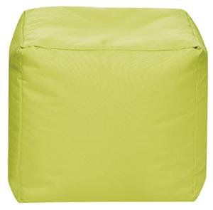 Gouchee Home Cube Brava Pouf Ottoman Foot Rest - Green - Modern Square Bean Bag Chair with Water Repellent Fabric - Floor Pouf for Living Room, Bedroom or Patio - Foot Rest for Indoor and Outdoor