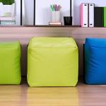 Gouchee Home Cube Brava Pouf Ottoman Foot Rest - Green - Modern Square Bean Bag Chair with Water Repellent Fabric - Floor Pouf for Living Room, Bedroom or Patio - Foot Rest for Indoor and Outdoor