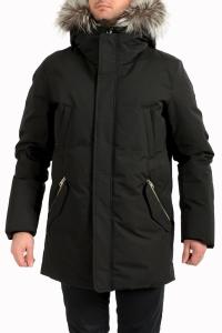 Mackage Men's "Edward-X" Black Fur-Trim Long Parka Jacket sz US 44/XL IT 54