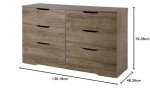 South Shore Furniture Holland 6-Drawer Double Dresser, Weathered Oak