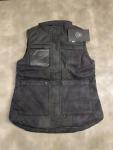 Certified New Nobis Elora Women Canadian Down Vest Dark Gray Black Leather Wool