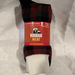 Kodiak Canada’s Boot Cold Weather Socks 3-Pack Mens 7-12  Black / Red Plaid- New