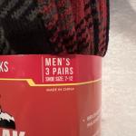 Kodiak Canada’s Boot Cold Weather Socks 3-Pack Mens 7-12  Black / Red Plaid- New