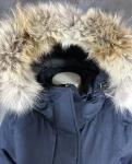 Nobis Women's CARLA Parka Zip & Magnet Navy w/ Coyote Fur Trim sz XL (14768) NEW