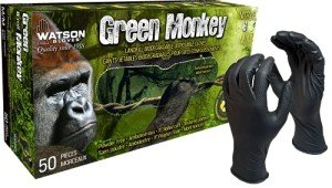 Watson Gloves Green Monkey 8 MIL Biodegradable Disposable Nitrile Glove - Powder-Free, Abrasion and Puncture Resistance, Sure-Grip Textured Pattern, 50 Gloves/Box (Extra Large, 5558PF)