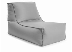Gouchee Home Alpine Outdoor/Indoor Bean Bag Lounger Chair with Back Rest Filling Included for Patio and Outdoors Silver