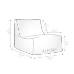 Gouchee Home Alpine Outdoor/Indoor Bean Bag Lounger Chair with Back Rest Filling Included for Patio and Outdoors Silver