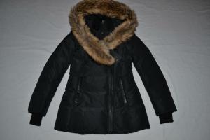 AUTHENTIC MACKAGE WOMEN ADALI BLACK FITTED DOWN COAT FUR HOOD ALL SIZES  NEW