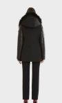 RUDSAK WOMENS MELINA DOWN COAT WITH LEATHER SLEEVES  IN BLACK 100% AUTHENTIC LRG