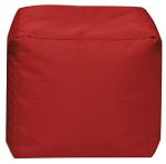 Gouchee Home Cube Brava Pouf Ottoman Foot Rest - Red - Modern Square Bean Bag Chair with Water Repellent Fabric - Floor Pouf for Living Room, Bedroom or Patio - Foot Rest for Indoor and Outdoor