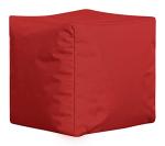 Gouchee Home Cube Brava Pouf Ottoman Foot Rest - Red - Modern Square Bean Bag Chair with Water Repellent Fabric - Floor Pouf for Living Room, Bedroom or Patio - Foot Rest for Indoor and Outdoor