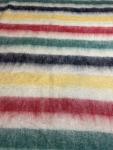 Vintage Hudson’s Bay Company HBC Signature Mohair Blanket Multi Stripe 68x46 EUC