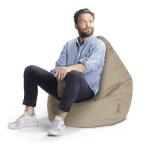 Gouchee Home Brava Collection Contemporary Polyester Upholstered Plush Bean Bag Chair, Khaki