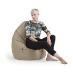 Gouchee Home Brava Collection Contemporary Polyester Upholstered Plush Bean Bag Chair, Khaki