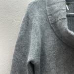 NOBIS Wool Angora Cowl Neck Snap Button Long Sweater Gray Knit Outdoors Granola