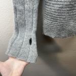 NOBIS Wool Angora Cowl Neck Snap Button Long Sweater Gray Knit Outdoors Granola