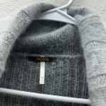 NOBIS Wool Angora Cowl Neck Snap Button Long Sweater Gray Knit Outdoors Granola