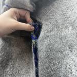 NOBIS Wool Angora Cowl Neck Snap Button Long Sweater Gray Knit Outdoors Granola