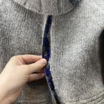 NOBIS Wool Angora Cowl Neck Snap Button Long Sweater Gray Knit Outdoors Granola