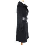Mackage Cashmere Wool Belted Coat Double Breasted Leather Belt Buckle Peacoat S