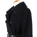 Mackage Cashmere Wool Belted Coat Double Breasted Leather Belt Buckle Peacoat S