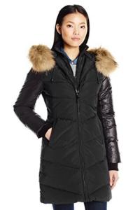 Rudsak Mya quilted down puffer Dark Blue w/racoon hood Sz XL