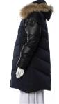 Rudsak Mya quilted down puffer Dark Blue w/racoon hood Sz XL