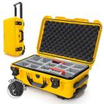 NANUK 935 Hard Case with Padded Divider – Waterproof Equipment Case with Wheels, 22” x 14” x 9” – Dustproof and Impact Resistant, Airline Carry-On Approved – Yellow