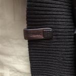 Rudsak Black Leather puffer jacket w. detachable fur-trimmed hood sz  L