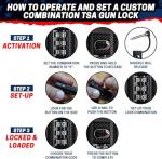 Monoshaft Gun Case Lock (4-Pack) - TSA Approved Red Hardened Steel Combination Padlock for Pelican Vault, VEVOR, Plano, Eylar, Nanuk, MEIJIA & Condition 1 Rifle Cases - Ammo Box & Luggage Security