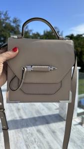 Mackage Mini Rubie Leather Shoulder Bag Taupe/ Beige Small Bag