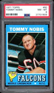 1971 Topps Football #60 Tommy Nobis PSA 8