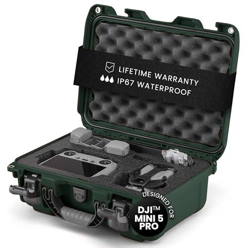 NANUK 915 DJI™ Mini 5 Pro Fly More Combo Plus - Waterproof Hard Case with Drone Foam Insert, Crushproof, Portable Travel Case, Made in Canada - Olive (15.8" x 12.1" x 6.8")