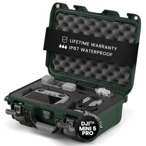 NANUK 915 DJI™ Mini 5 Pro Fly More Combo Plus - Waterproof Hard Case with Drone Foam Insert, Crushproof, Portable Travel Case, Made in Canada - Olive (15.8" x 12.1" x 6.8")
