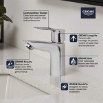 GROHE 23085001 Bauloop, Single Hole Single-Handle S-Size Bathroom Faucet 1.2 GPM - Drain not Included, Chrome