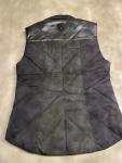 Certified New Nobis Elora XXS Women Canadian Down Vest Gray Black Leather Wool