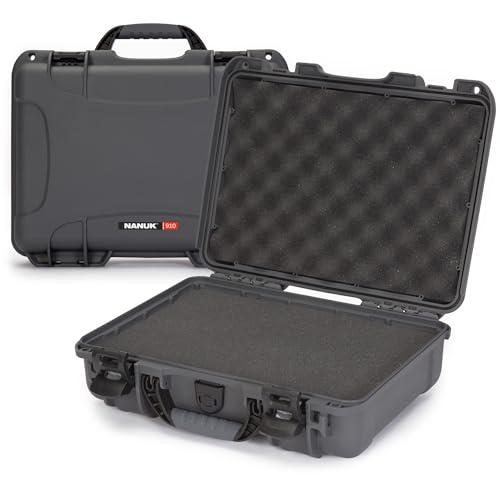 Nanuk Medium Series 910 Lightweight NK-7 Resin Waterproof Protective Case with Foam for Camcorder or Mirrorless Camera Kit, Graphite