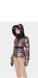 Rudsak Klaudia fitted ski puffer w/monogram print Sz L