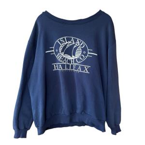 Vtg Fundy Textiles Halifax Nova Scotia Sweatshirt Island Beach Co Canada Blue XL