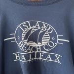Vtg Fundy Textiles Halifax Nova Scotia Sweatshirt Island Beach Co Canada Blue XL