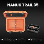 NANUK Trail 35 – 38.8 L (10.2-Gallon) Waterproof Gear Case – Modular Cargo Case for Camping, Fishing, Hunting & Outdoor Storage – Dustproof and Impact Resistant (22.0” x 15.9” x 11.6”) – Orange